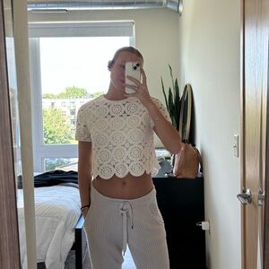 Abercrombie and Fitch cropped crochet top